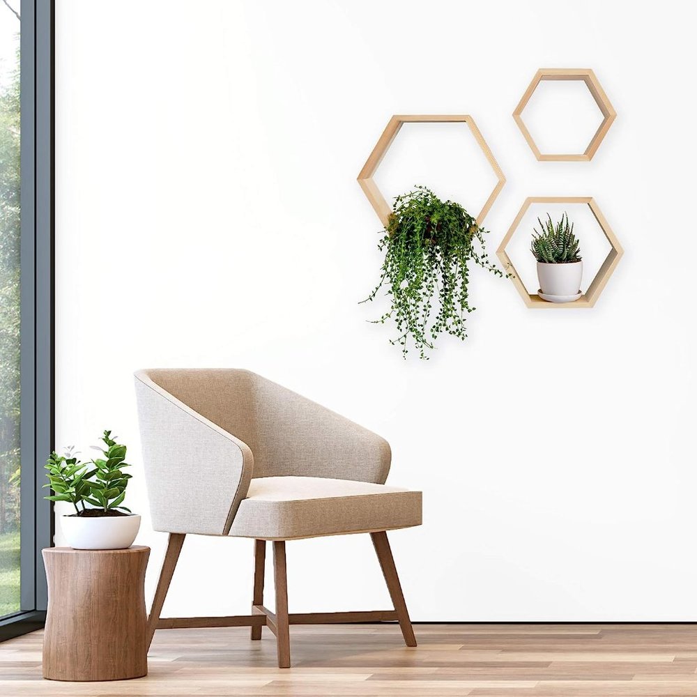 3 Hexagon Shelves- Floating Shelves